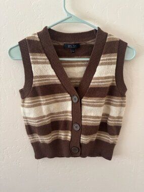 PENDING   Brown and Cream Sweater Vest